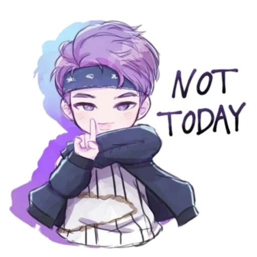 not today, bts fanart, чиби бтс рм, чиби бтс намджун, rm not today чиби
