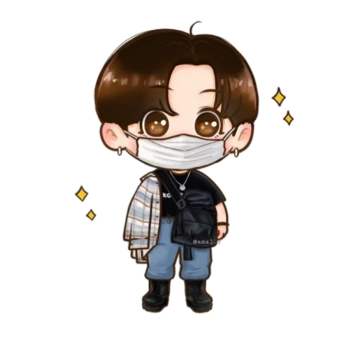 bts chibi, dibujos chibi, jungkook chibi 2021, lindos dibujos de chibi, tarjetas bts chibi jungkook