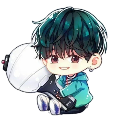 grupo júnior à prova de balas chibi, junior à prova de balas chibi, bts chibi yunji, águia de cabeça de lagartixa bts, bts chimin chibi