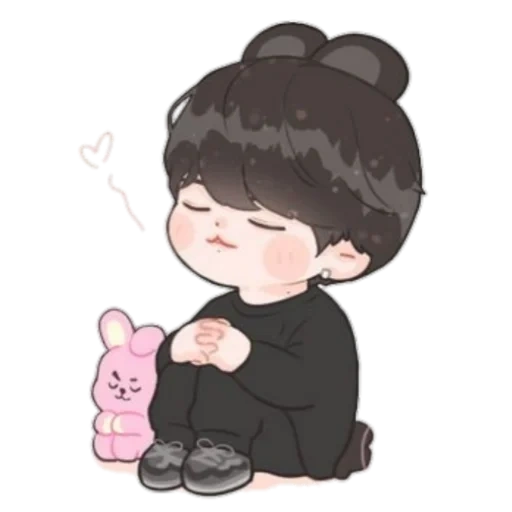 bts chibi, bts fanart, die bangtan boys, jungkook bts, schöne chibi figurenmalerei