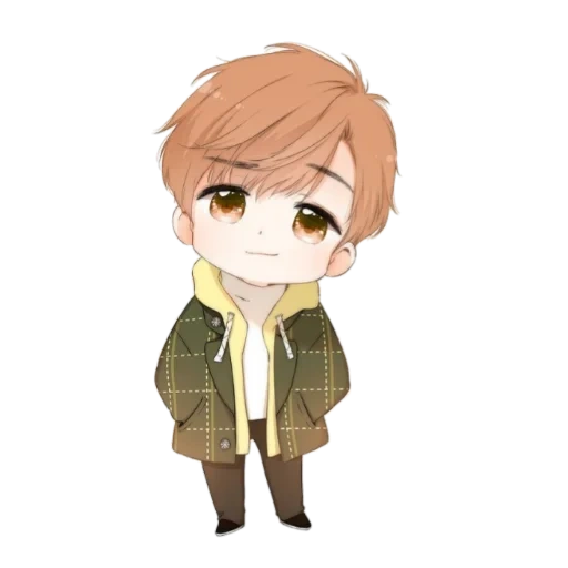 chibi, eren chibi, menino anime, papel de animação, padrão bonito anime