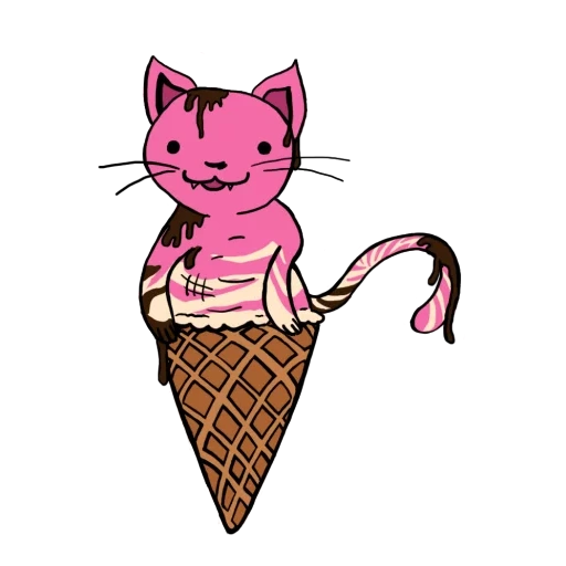 кот мороженое, мороженое милое, котик мороженое, раскраска кошка мороженое, рисунки срисовки лёгкие маленькие