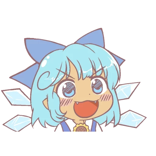 touhou cirno, chibi yosuba, konosuba, caroline à bec rouge, touhou hisoutensoku