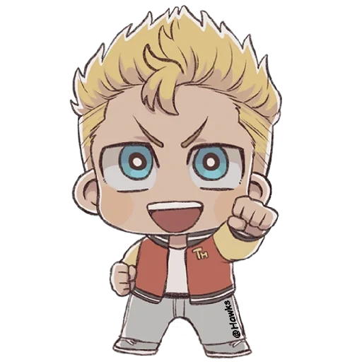 anime picture, red cliff character, cartoon characters, steve rogers chibi