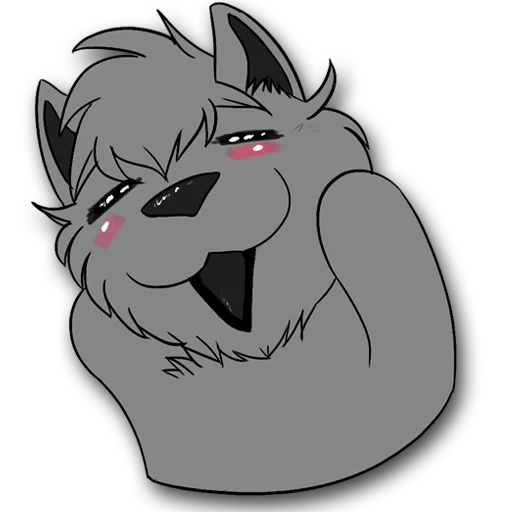 lobo, anime, peludo, ahegao ych, líneas de lobos