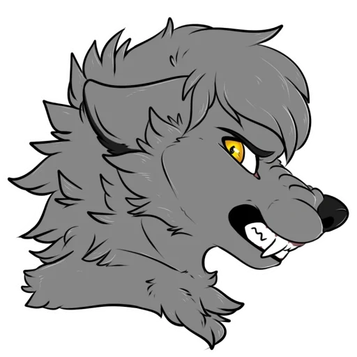 wolf, wolf, anime, loup gris, face de loup