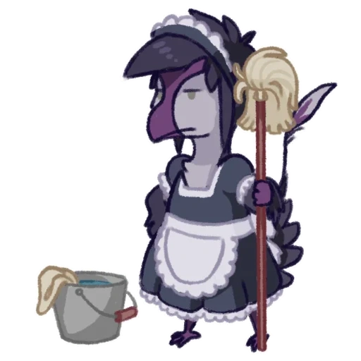 pony raiders, field maid, pony character, maid cartoon, anime maid