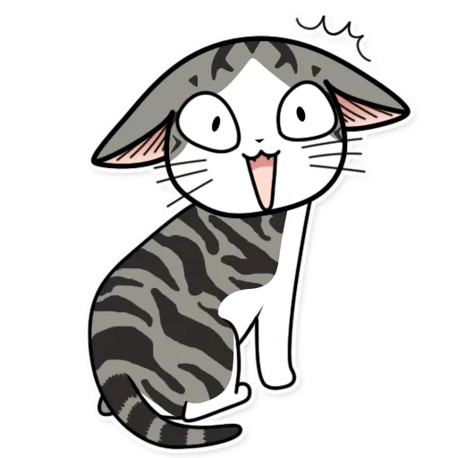 cat, die katze, anime katze, süße lächelnde katze, schöne haus seltsame kunst animations-serie