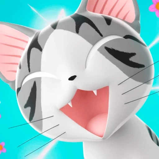 gato, pok tak, lindo hogar extraño 3d, lindo animación de gato, koneko no chi ponponra daibouken