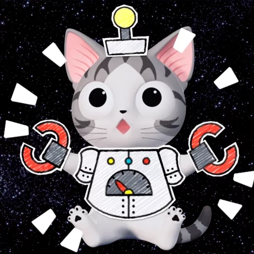 chat, chat, anime, chat mignon, astro cat