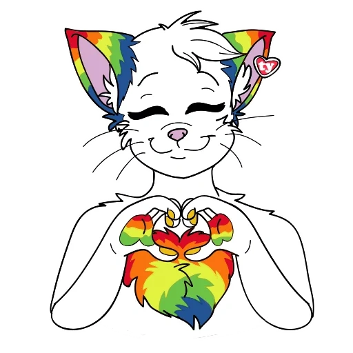 cat, anime, kv cats, rainbow, art amino