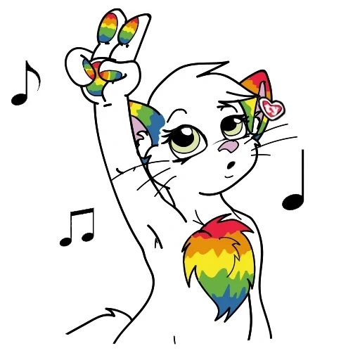 animação, rainbow, arte amono, gato arco-íris, plotter unicórnio de selo