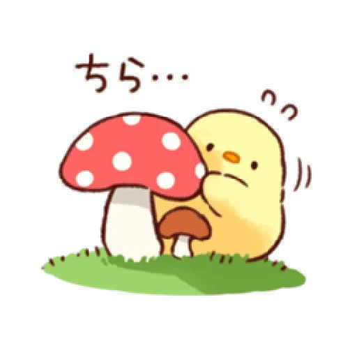 jamur yang lucu, pola jamur, jamur yang lucu, soft and cute chick, soft and cute chick love