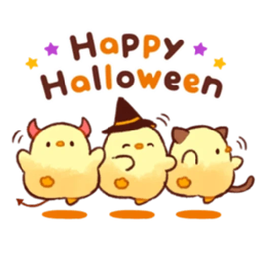 halloween, lembut dan lucu, gambar kawai, pola yang indah, selamat halloween