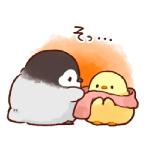 the animals are cute, dear drawings are cute, penguin cute drawing, penguin chicken cute art, chicken penguin soft and cute cick