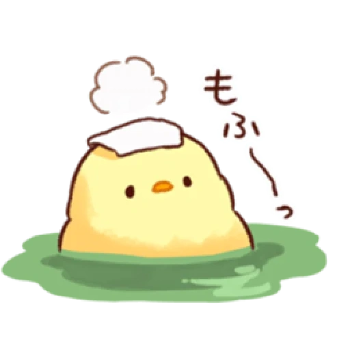 dessin de kawai, poulet kawai, poulet japonais, soft and cute chick, poulet pingouin doux mignon cick