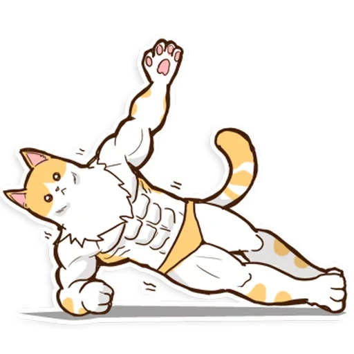 cat, katchek cat, swing cat, muscle cat, inflatable fox