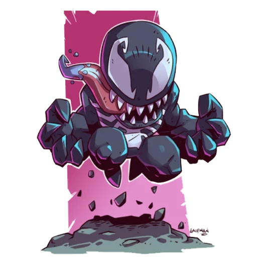 veneno, veneno, a cor é veneno, venom preto, laufman chibi venom