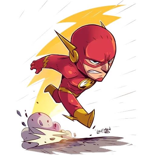 éclat, éclat, flash chibi, flash de super-héros, chibi derek laufman super heroes