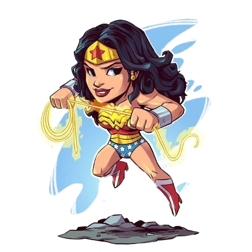 mujer maravilla, comics marvel, superhéroes chibi, wander wumen chibi, superhéroes de cómics