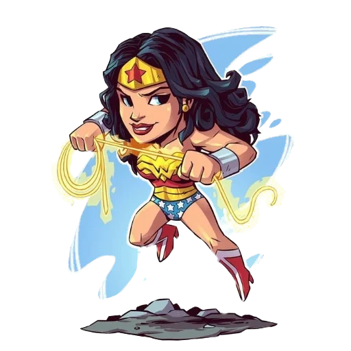 wonder woman, marvel comics, supereroi chibi, vaga wumen chibi, supereroi dei fumetti