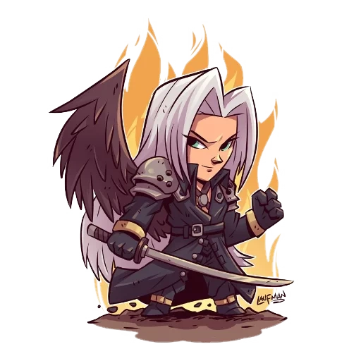 chibi sephirot, sephirot tibi, sephiroth chibi, chibi final fantasy, anime arta fantasie