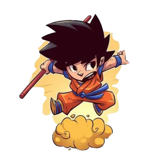 goku, чиби арт гоку, драконий жемчуг, сон гоку кинтоуне, драконий жемчуг бп