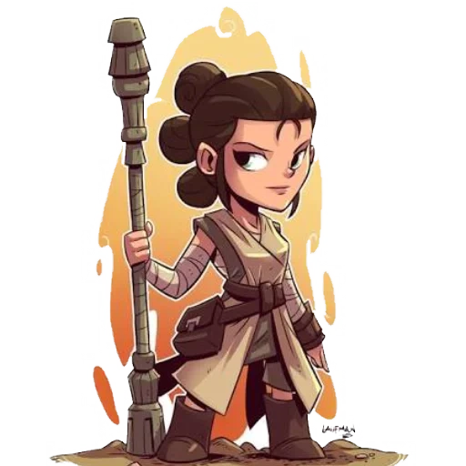 star wars rey, star wars rei, artes guerra nas estrelas, chibi laufman guerra nas estrelas, referência de personagem de guerra nas estrelas