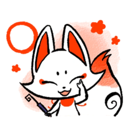 fox, anime, the fox is sweet, shimeji cat, amaterasa fox chibi