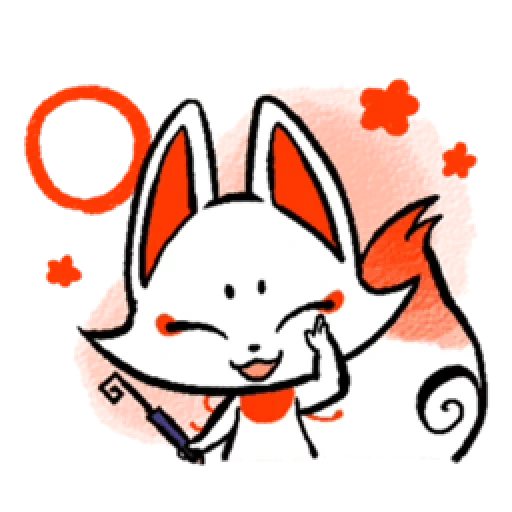 renard, anime, le renard est doux, chat shimeji, amaterasa fox chibi