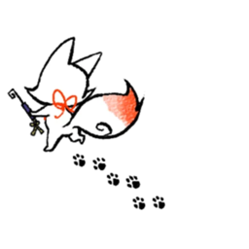 fox, picture, cat lenort, fox drawing, light drawings of kitsune