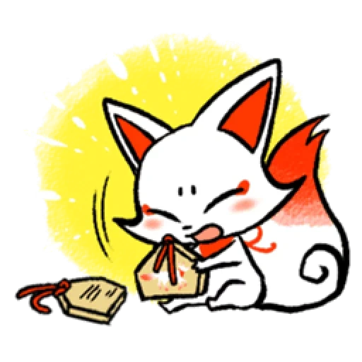 renard, anime, chat koi, animaux mignons, carton cat