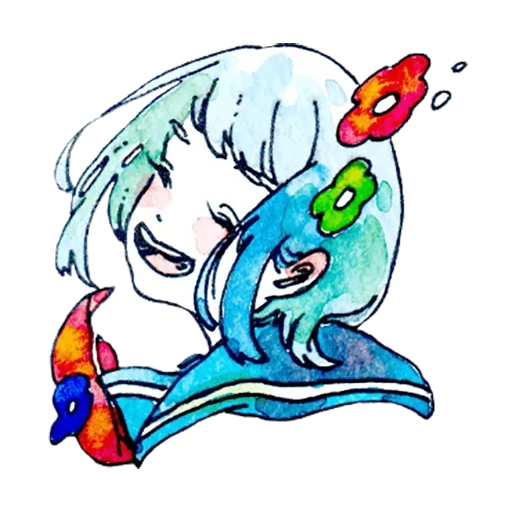 gorjeo, estrella infantil, chibi acuario, caricatura de sirena, merma de oceánica