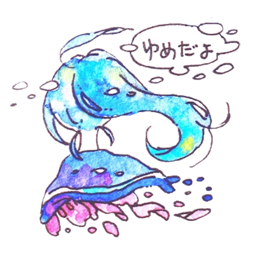 medusa, immagine di medusa, schizzo medusa, watercolor medusa, medusa dorme un disegno