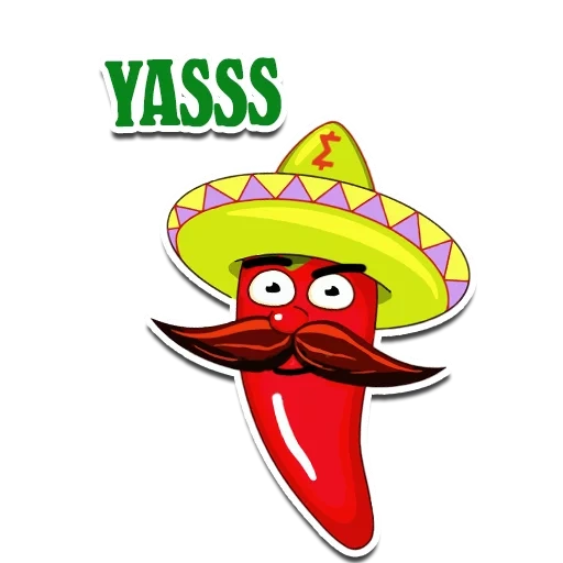 chili, dessin animé, chili pointu, poivre chili sombrero, dessin animé mexicain au poivre