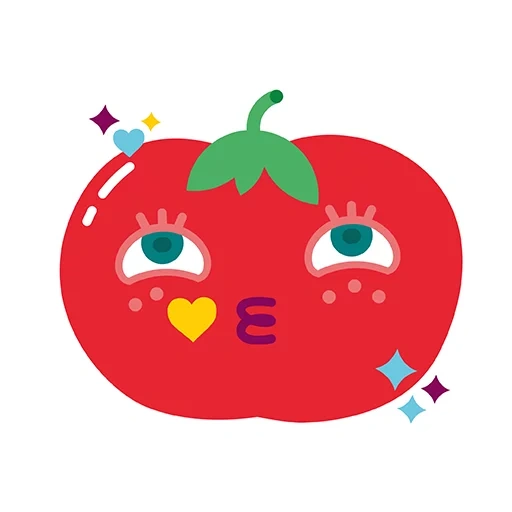 tomat, tomat, mendominasi, buah apel, ilustrasi datar apple