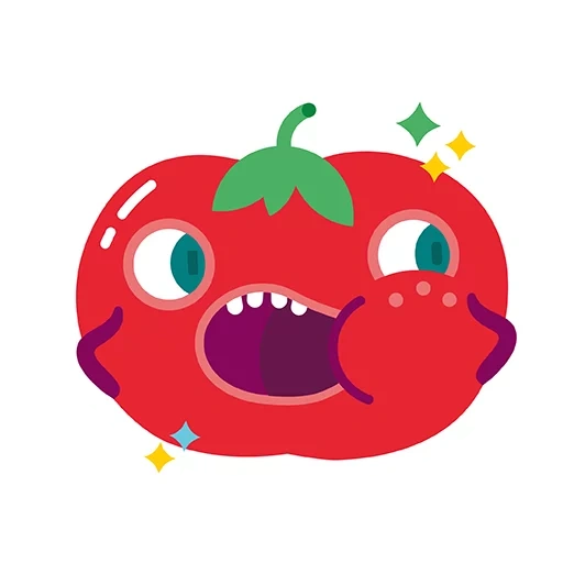 un jouet, tomate, cris de tomate, application de tomate, fraises de tomate aux pommes