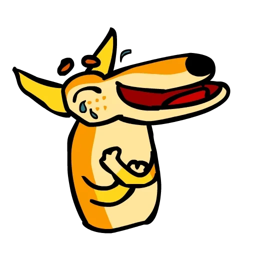 renard, chien, chien de dessin animé, logo de chien hot dog