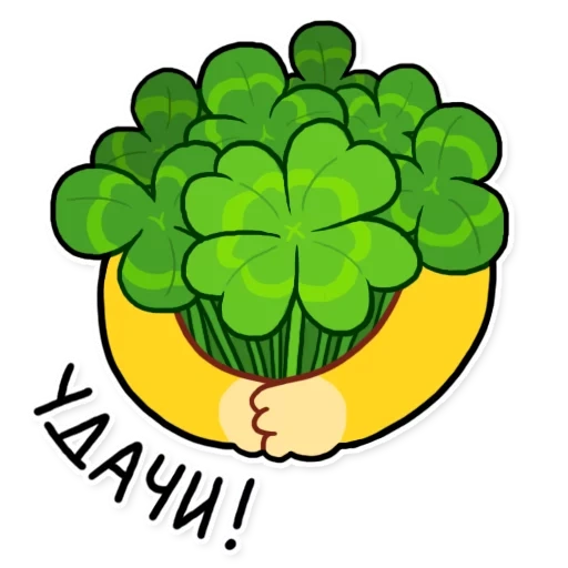 good luck, four-leaf clover with expression, clover emblem, lucky four-leaf clover pattern