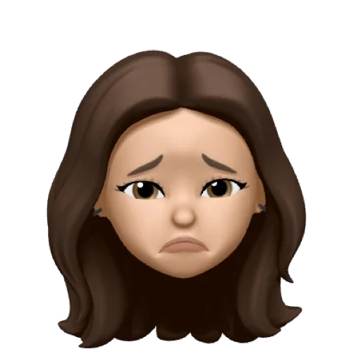 emoji, memoji, adobe illustrator, memoji of a red haired girl, memoji girl dark haired with long hair straight memoja