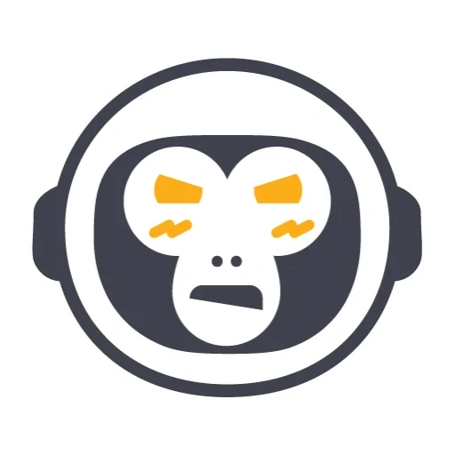 icônes, logo, badge botan, pochoir de logo de masque de scie, logo au pochoir de singe