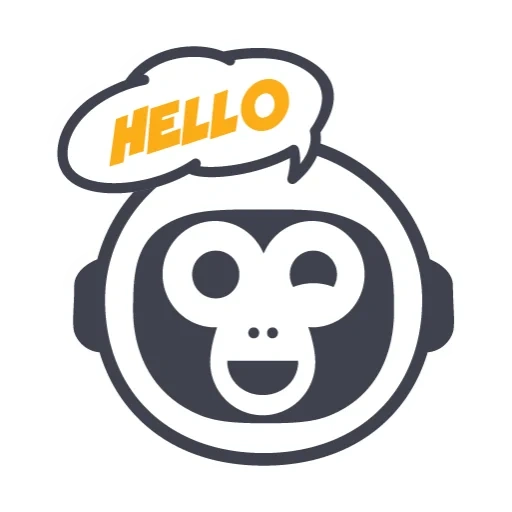 mono, logo, un mono, mono logo, líneas de mono