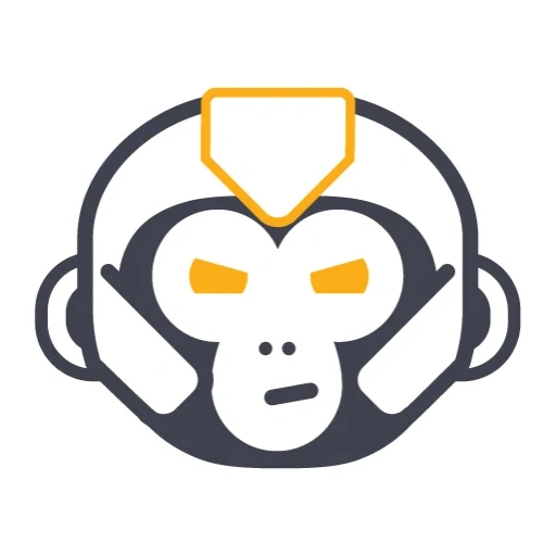 tanda, wajah monyet, monyet piktografik, ikon vektor monyet, logo monkey wire mesh