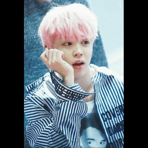 jimín, jimin bts, jimin bts, con cabello rosa, jimin pink hair