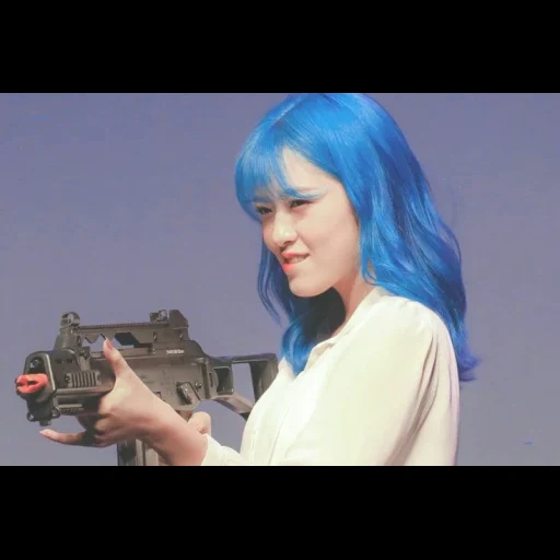 parker, need, allwe need, cabelo azul yujin izone