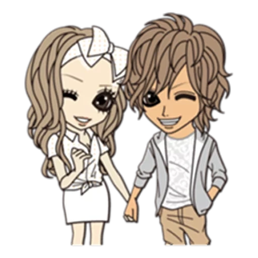 animación, gente, fan art, manga de chibi, hermosa pareja de animación