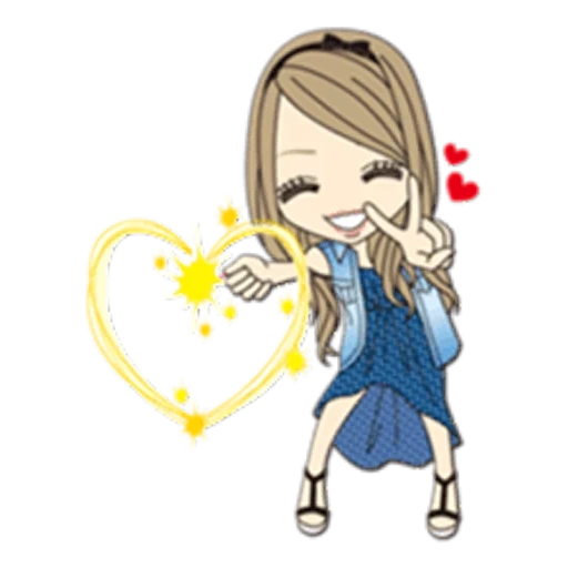 clipart, young woman, lovely girls, the drawings are cute, sweet and cute love