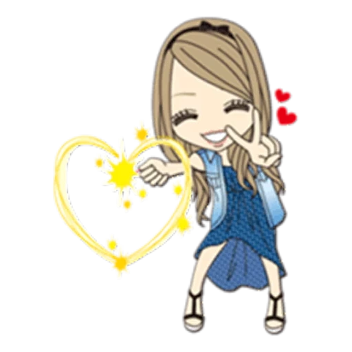 clipart, jeune femme, filles adorables, les dessins sont mignons, amour doux et mignon