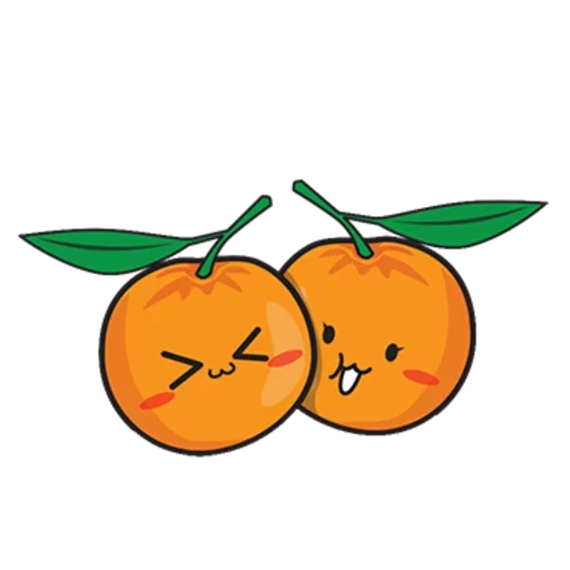 mandarín, orange, fruta naranja, fruta naranja, caricatura naranja