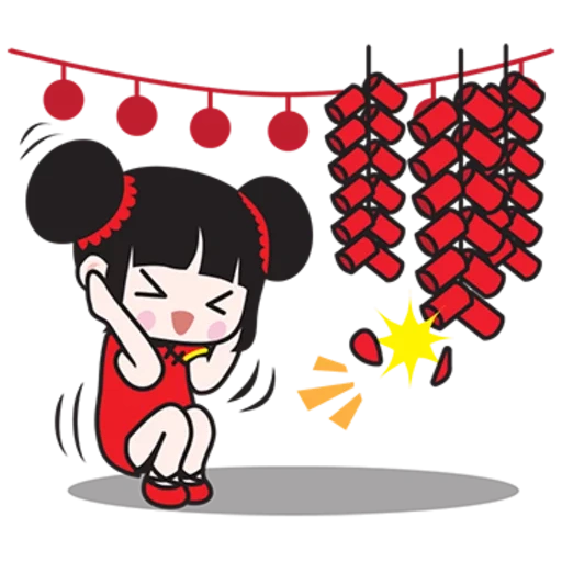 рисунок, китайский новый год, happy chinese new year, китайский новый год саранхулька аниме